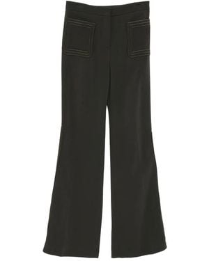 Elie Saab Bestickte Cady-Hose - Schwarz