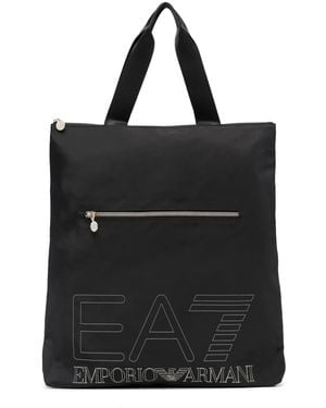 EA7 Logo-Print Tote Bag - Nero