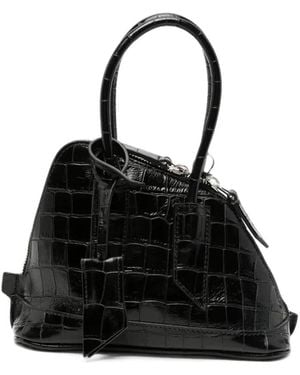 The Attico Mini Sant Ambroeus Croc-Effect Tote Bag - Black
