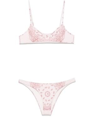 The Attico Bikini Mit Paisley-Print - Pink