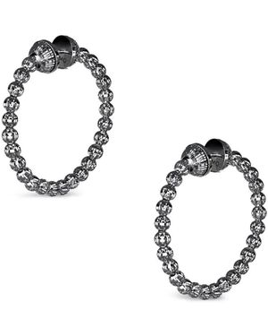 Desmo Crystal Beaded Hoop Earrings - Metallic