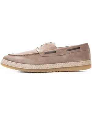 Poche Paris Suede Boat Shoes - White