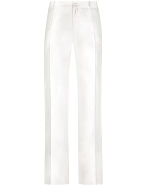 Dolce & Gabbana Silk Shantung Trousers - White