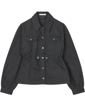 Cecilie Bahnsen Candida Jeansjacke Mit Kordelzug - Schwarz