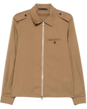 Low Brand Button Zip Jacket - Natural