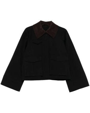 Skall Studio Jacke Mit Cordkragen - Schwarz