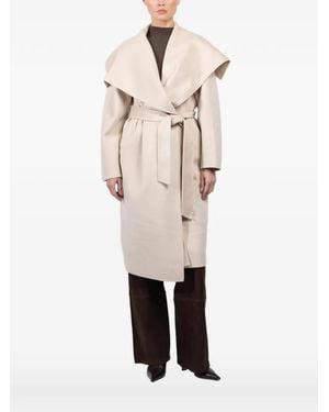 Lara Belted Oversized Coat - Natural