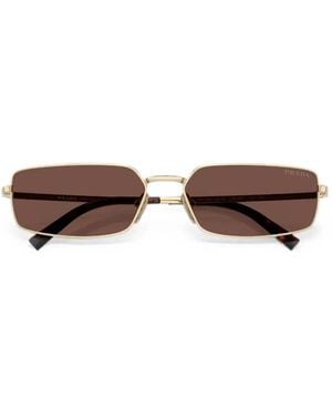 Prada Geometric-Frame Sunglasses - Brown