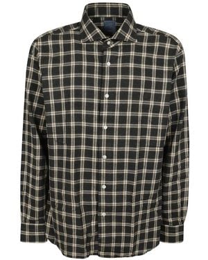 Barba Napoli Check-Print Long-Sleeve Shirt - Gray