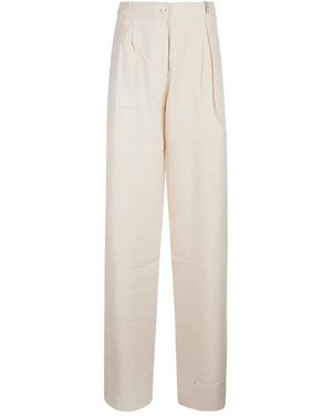 hinnominate Pleated Linen Pants - White
