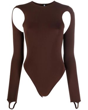 ANDREADAMO Cut-Out Detail Shirt - Brown