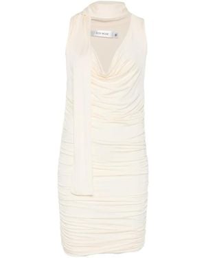 AYA MUSE ドレープネック ミディドレス - ホワイト