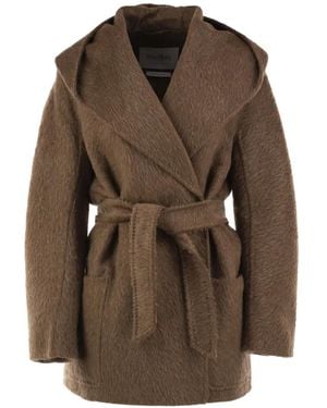 Max Mara Hooded Wrap Coat - Brown