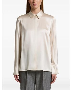 Peserico Satin-Finish Concealed-Fastening Blouse - White