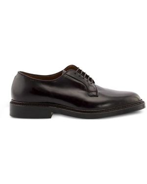 Alden 990 Toe Blucher Lace-Up Derby Shoes - Black