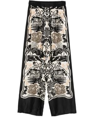 ERMANNO FIRENZE Floral-Print Trousers - White