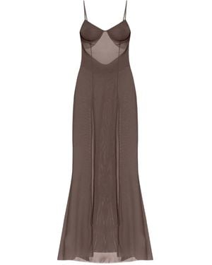 Bondeye Vestido largo con abertura - Marrón
