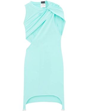 Courreges Cut-Out Gathered Mini Dress - Blue