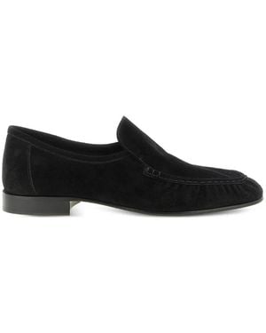 The Row Soft Two Suede Loafers - Black