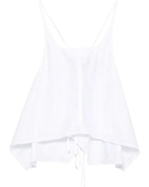 Low Classic Flared Sleeveless Top - White