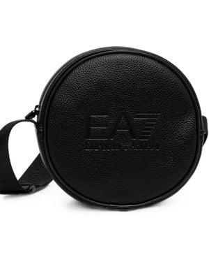 EA7 Logo-Embossed Round Cross Body Bag - Black