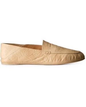 Calvin Klein Crinkled-Leather Loafers - White
