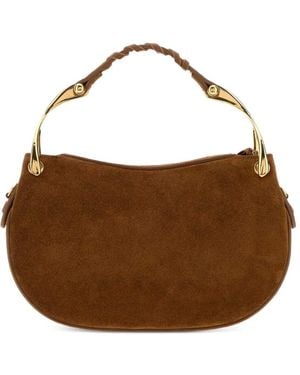McQueen Borsa Mini Wishbone - Marrone