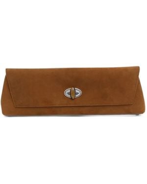 Christopher Esber Buki Clutch Mit Drehverschluss - Braun