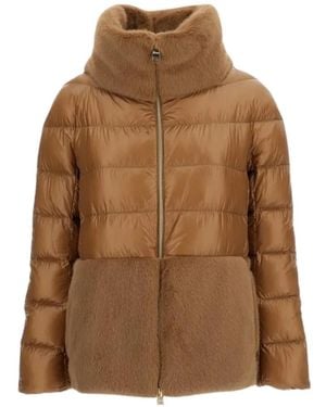 Herno Quilted Panelled Jacket - Brown