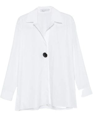 SIMONA CORSELLINI Embellished-Button Shirt - White