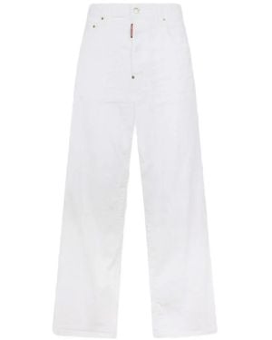 DSquared² Vaqueros Estilo Baggy Teñidos - Blanco