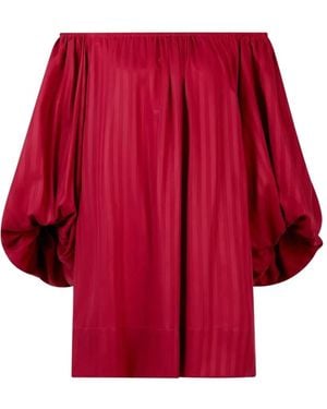 A Line Evelina Off-The-Shoulder Striped-Jacquard Top - Red