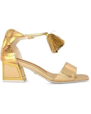 Kat Maconie Kay Embellished Tassel Sandals - Metallic