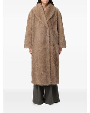 ELEH Faux-Fur Notch-Lapel Coat - Natur