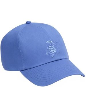 Vilebrequin Embroidered Turtle Cotton Cap - Blue