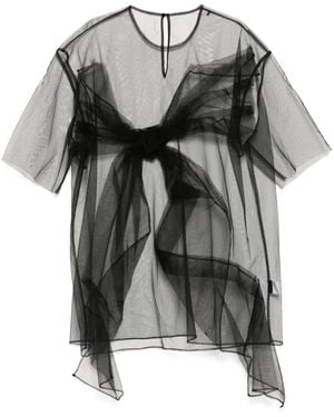 JNBY Bow-Embellished Oversize T-Shirt - Gray