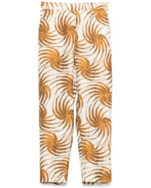 Alberto Biani Satin Trousers - Metallic