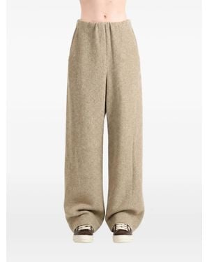 TAIGA TAKAHASHI Elasticated Wide-Leg Trousers - Natural