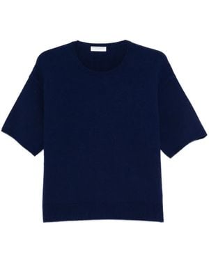 Majestic Filatures Short-Sleeve Knitted T-Shirt - Blue
