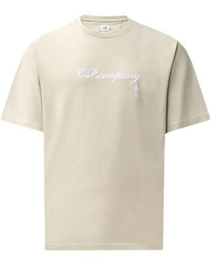 C.P. Company T-Shirt À Logo Brodé - White