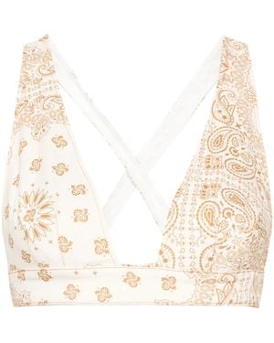 MC2 Saint Barth Bralet Mit Bandana-Print - Natur
