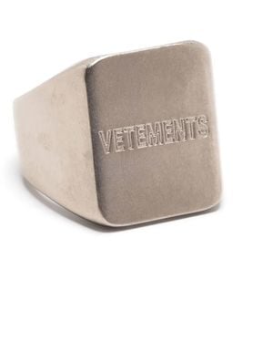 Vetements Logo Square Signet Ring - Grey