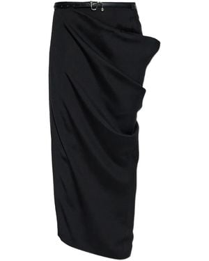 Sportmax Falda larga Pontida con cinturón - Negro