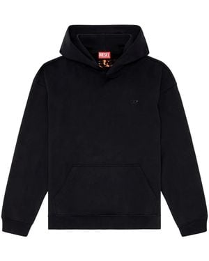 DIESEL S-Boxt-Hoodie With Bleached Logo - Black
