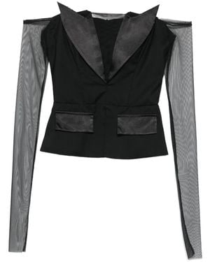 Vestiaire d'un Oiseau Libre Tuxedo-Corset Top - Black