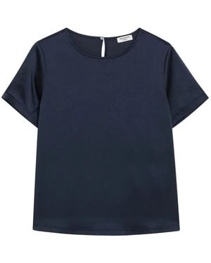 Weekend by Maxmara Satin Crew-Neck T-Shirt - Blue