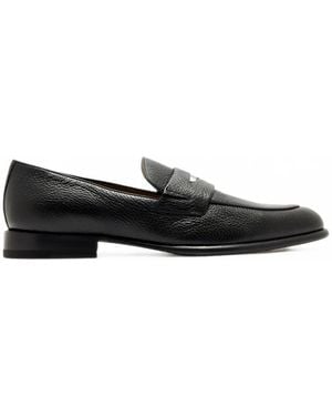 Neil Barrett Cervo Grain-Leather Loafers - Black