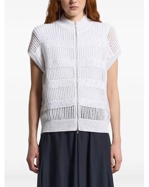 Peserico Zip Fastening Open Knit Knitwear - White