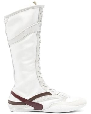 Miu Miu Panelled Boots - White