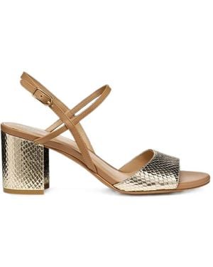 Geox Virnilisa Snake-Effect Buckle-Strap Heeled Sandals - Metallic